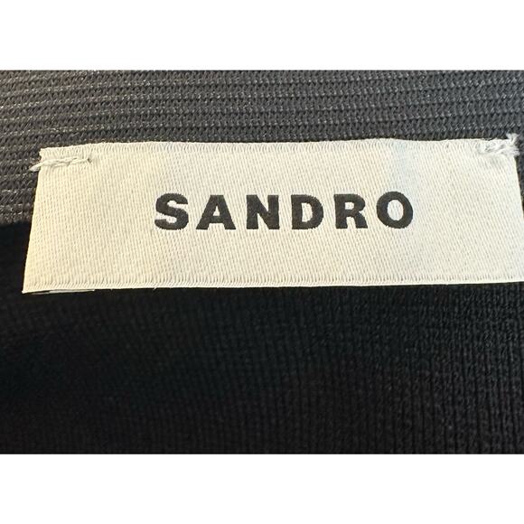 Sandro Violette Beaded Trim Mini Skirt Black Size 34 US 2 New with tags - Picture 4 of 5